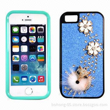 PC Cases for iPhone 5S, Three-dimensional Stickers, Various Colors Available